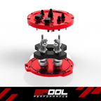 Spool Performance split fuel surge tank exploded-view internal pump mounting