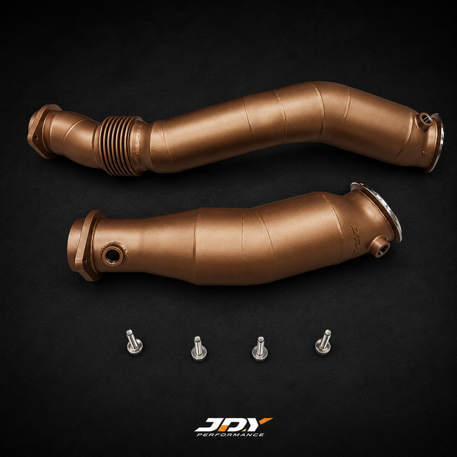JDY BMW G8X S58 4-Inch Ceramic-Coated Downpipes