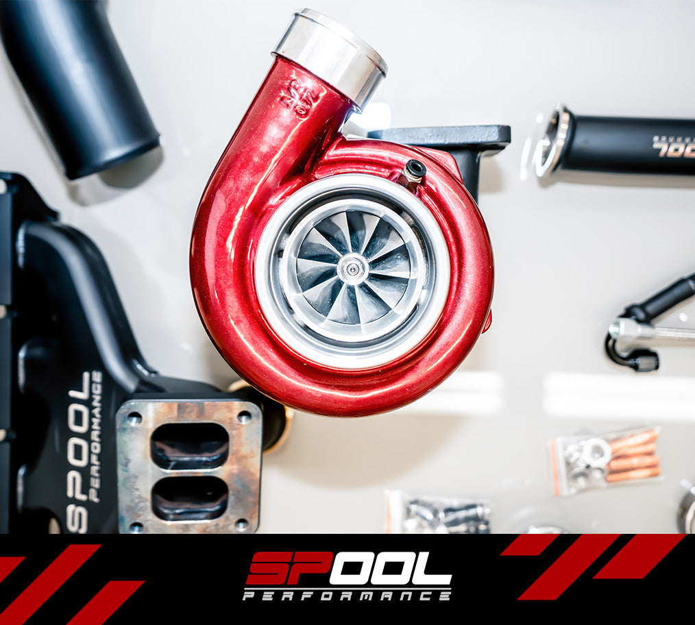 Spool BMW B58 Gen 1 billet-manifold top-mount turbo kit gallery image