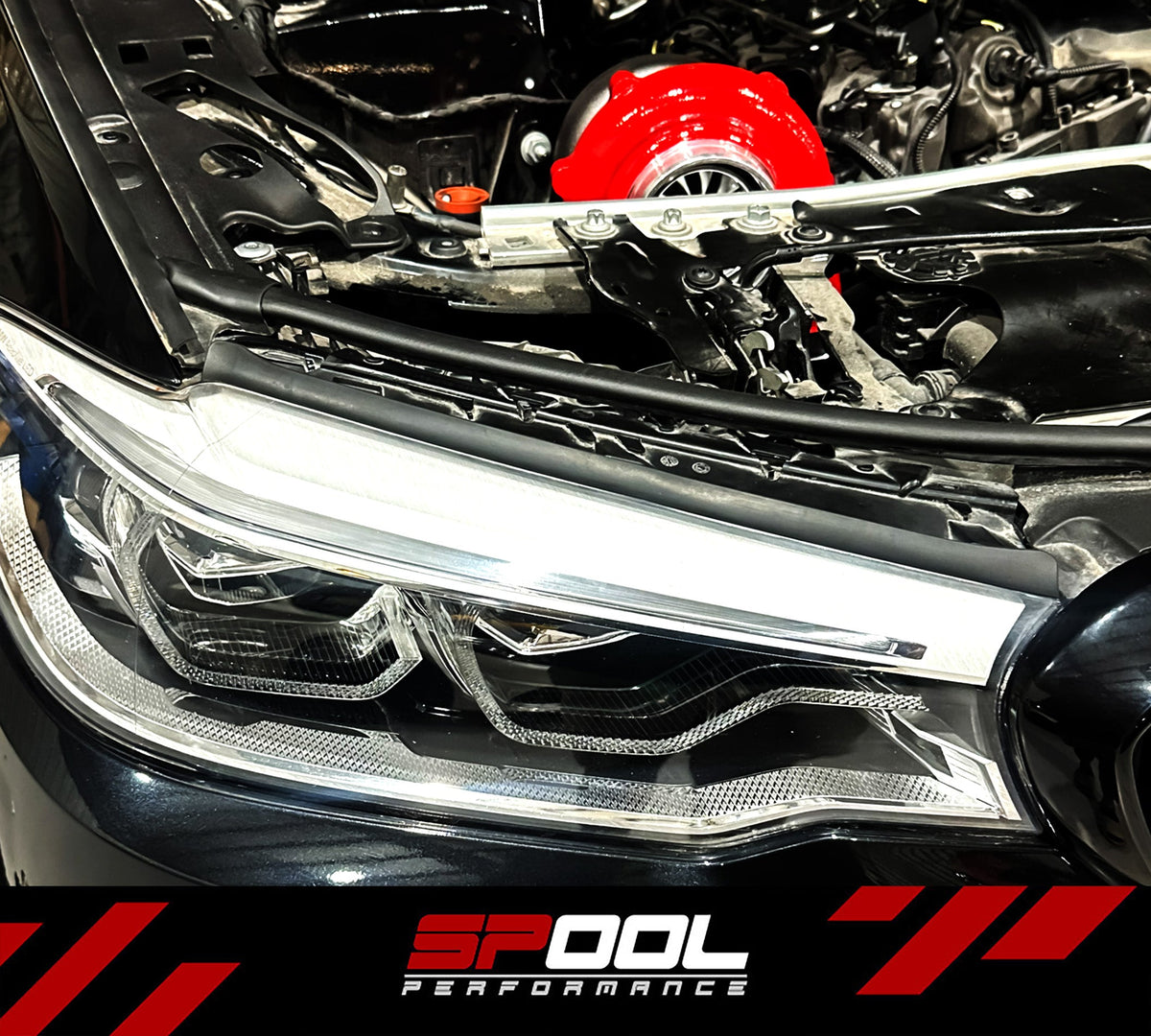 Spool BMW G30 540i B58 billet-manifold top-mount turbo kit gallery image