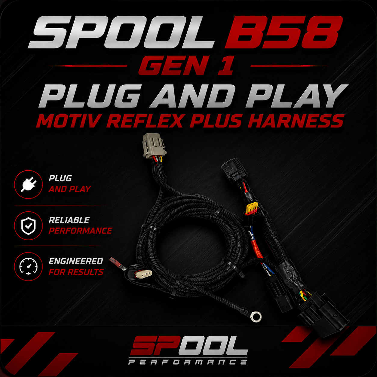 Spool B58 Gen 1 Plug-and-Play MOTIV ReFlex+ Harness