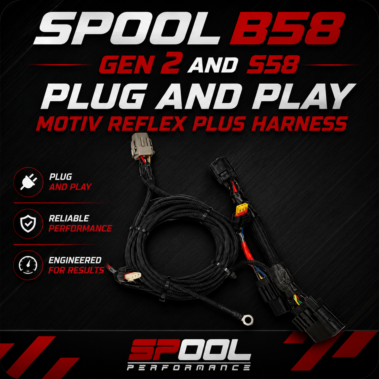 Spool B58 Gen 2 / S58 Plug-and-Play MOTIV ReFlex+ Harness