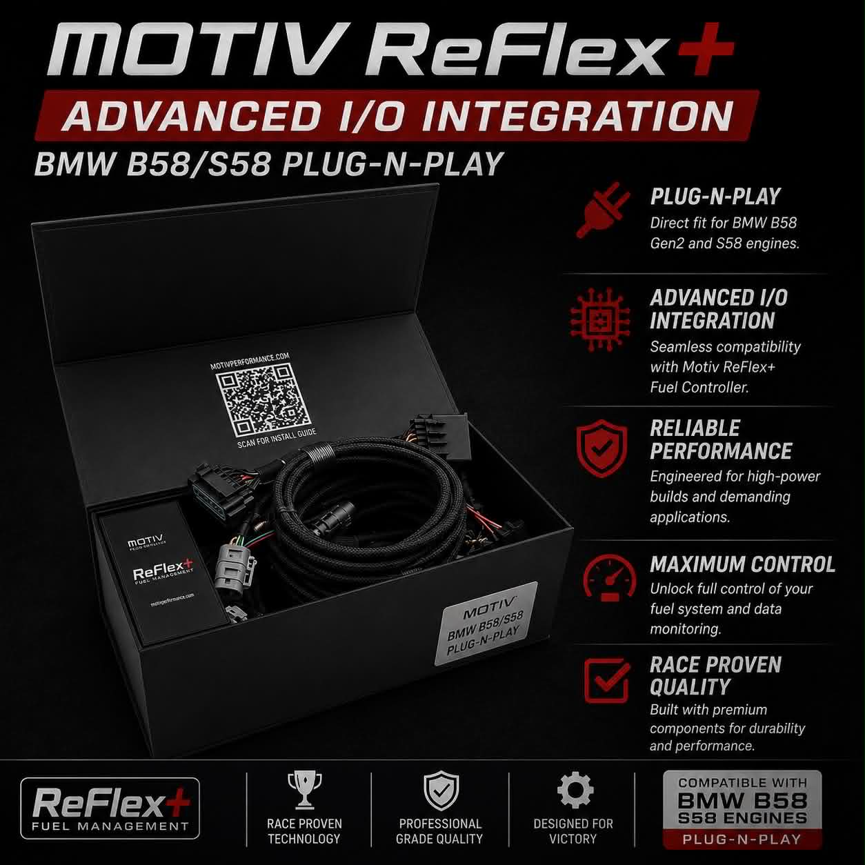 MOTIV ReFlex+ Advanced I/O Integration – BMW B58/S58 Plug-and-Play