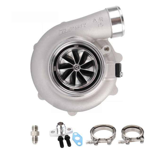 Pulsar 6862G single turbocharger with the original photographed fittings, bolts, gasket and clamps