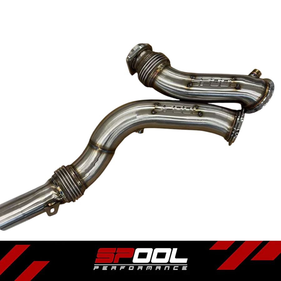 Spool S55 stainless-steel race downpipes for BMW F8X